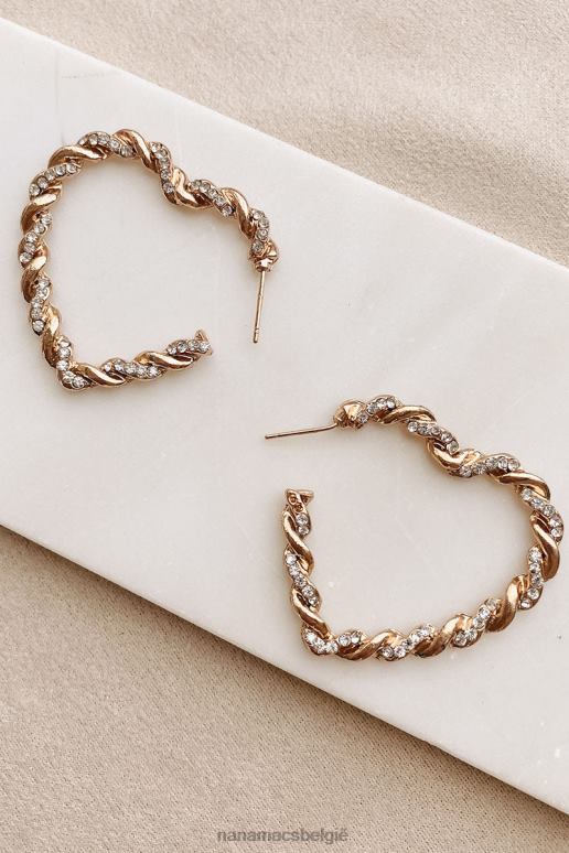 goud gedraaide harten hoepel oorbellen NanaMacs HPTT4300