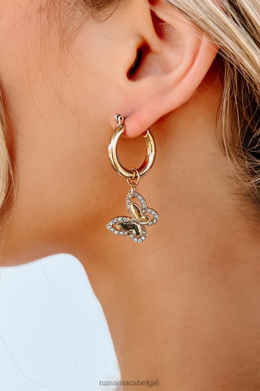 goud kleine flutters bengelen oorbel NanaMacs HPTT4329