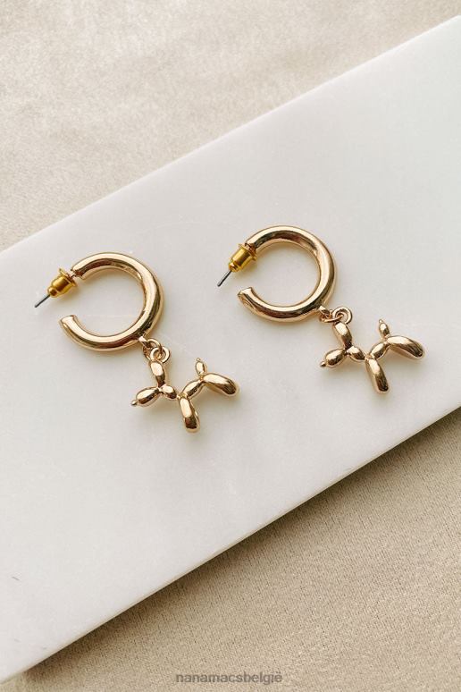 goud leuke spelletjes ballon dier oorringen NanaMacs HPTT4344