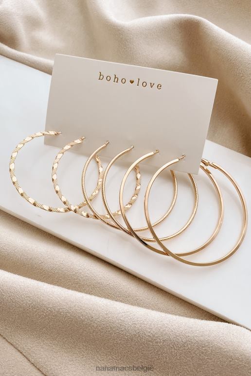 goud staande mijn grond hoepel oorbellen set NanaMacs HPTT4275