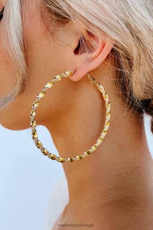 goud zeg mijn stuk getextureerde oorringen NanaMacs HPTT4259