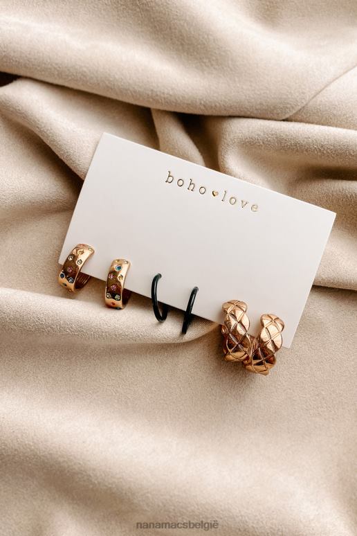 goud/zwart keuzes maken Pakket met 3 oorringen NanaMacs HPTT4251