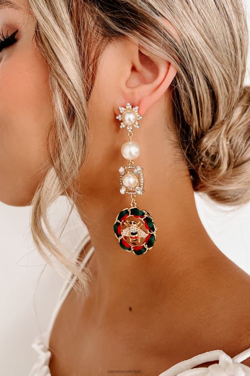 rood groen Queen to Bee statement oorbellen NanaMacs HPTT4342