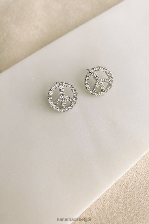 zilver het houden van de vrede oorbellen NanaMacs HPTT4284