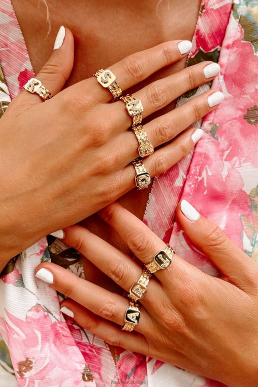 goud teken van power letter statement ring NanaMacs HPTT4440