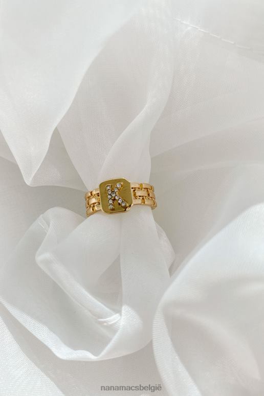 goud teken van power letter statement ring NanaMacs HPTT4440
