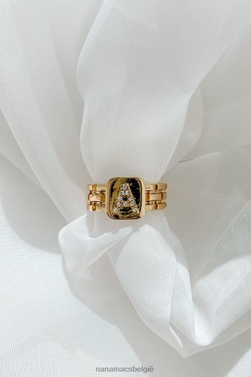 goud teken van power letter statement ring NanaMacs HPTT4440