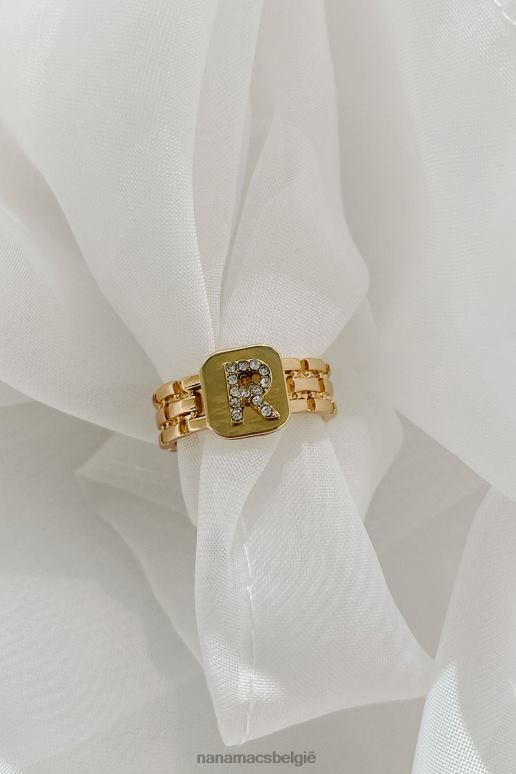 goud teken van power letter statement ring NanaMacs HPTT4440