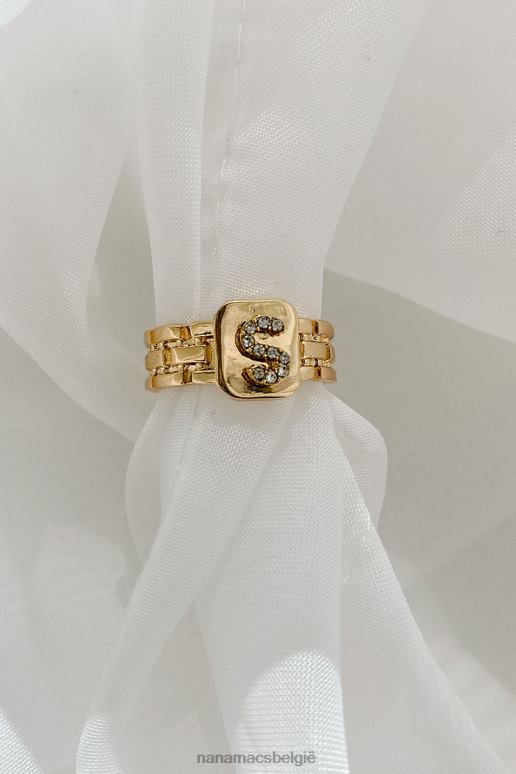 goud teken van power letter statement ring NanaMacs HPTT4440