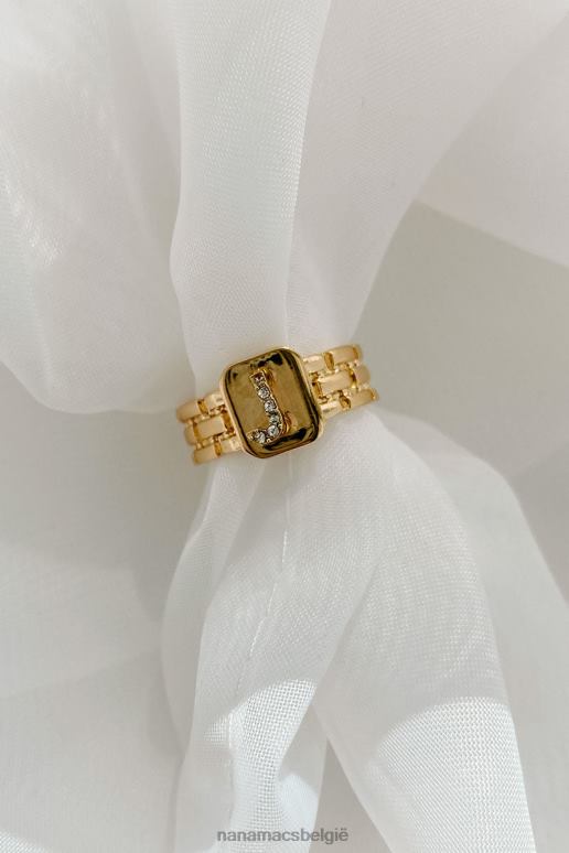 goud teken van power letter statement ring NanaMacs HPTT4440