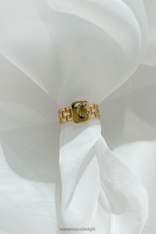 goud teken van power letter statement ring NanaMacs HPTT4440