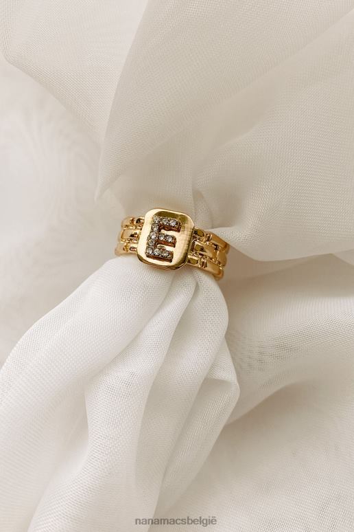 goud teken van power letter statement ring NanaMacs HPTT4440