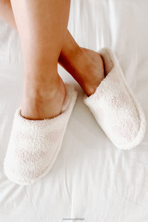 ivoor vrolijkste thuis pluizige pantoffels met hartjesprint NanaMacs HPTT4564