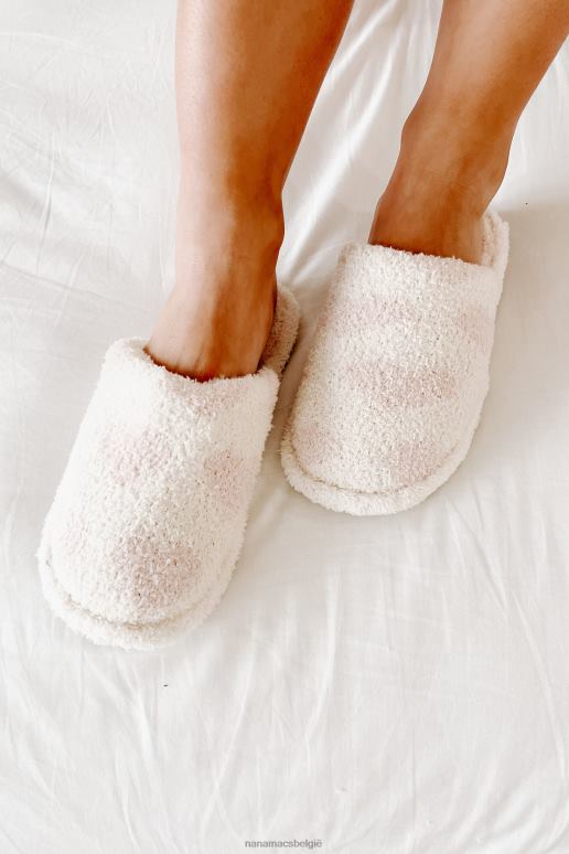 ivoor vrolijkste thuis pluizige pantoffels met hartjesprint NanaMacs HPTT4564