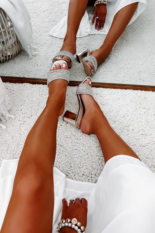 Champagne flitsende gevoelens gespiegelde strass band hakken NanaMacs HPTT3989