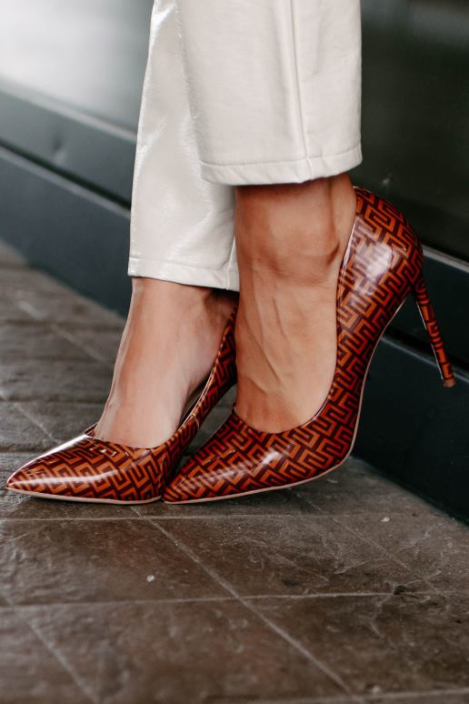 bruinen pad naar succes doolhof print spitse neus hakken NanaMacs HPTT3976