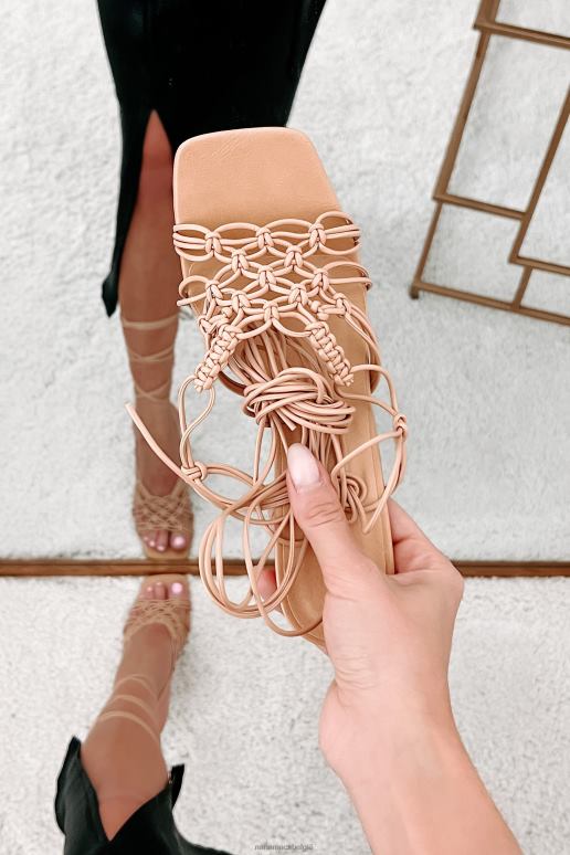 bruinen sahira gevlochten billini hiel met enkelbandje NanaMacs HPTT3952