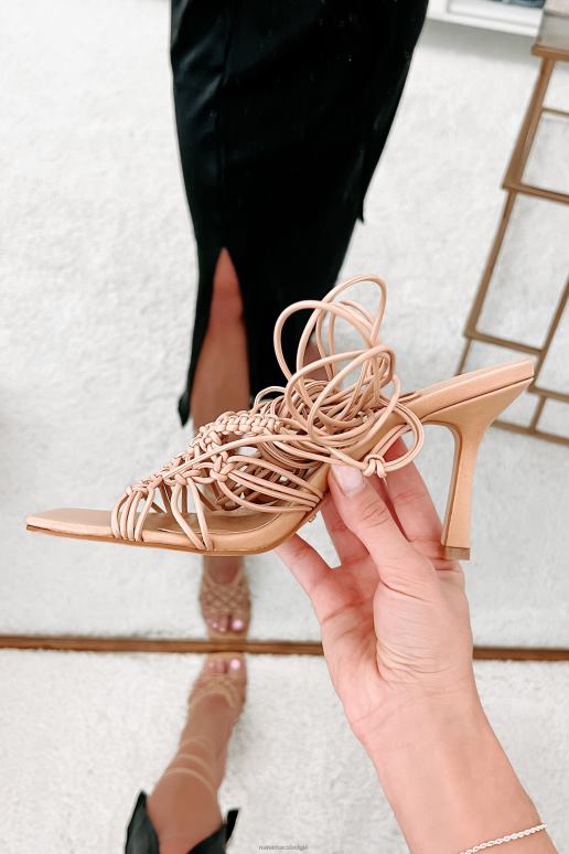 bruinen sahira gevlochten billini hiel met enkelbandje NanaMacs HPTT3952