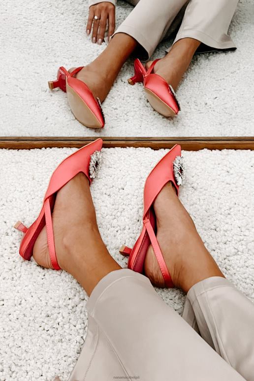 felroze taste of success satijnen slingback kitten heels NanaMacs HPTT3973