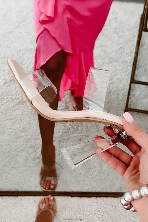 helder/taupe stoute meid natie doorzichtige riemhakken NanaMacs HPTT3972