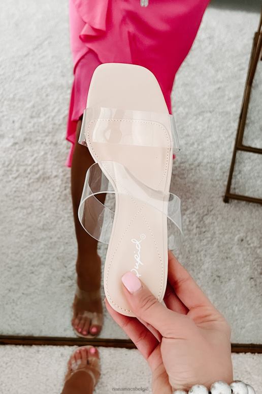 helder/taupe stoute meid natie doorzichtige riemhakken NanaMacs HPTT3972