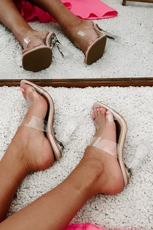 helder/taupe stoute meid natie doorzichtige riemhakken NanaMacs HPTT3972