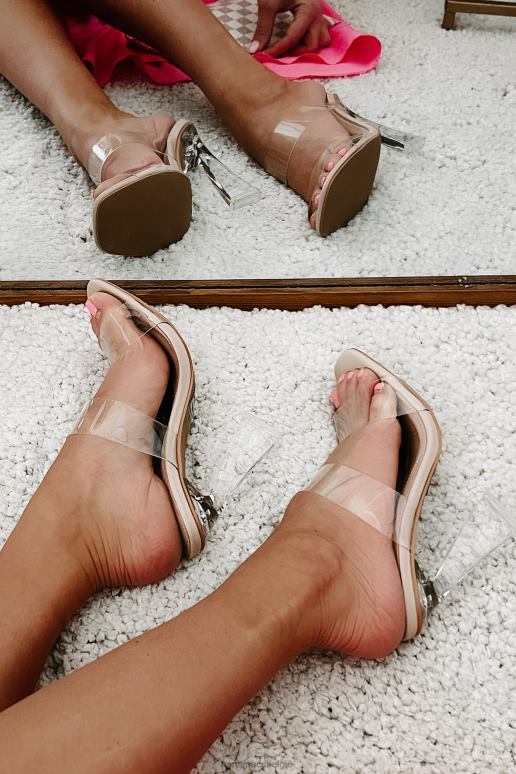 helder/taupe stoute meid natie doorzichtige riemhakken NanaMacs HPTT3972