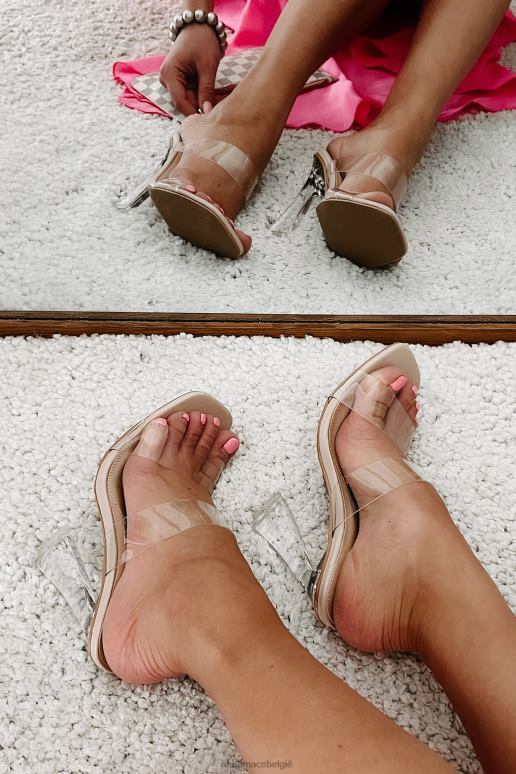 helder/taupe stoute meid natie doorzichtige riemhakken NanaMacs HPTT3972