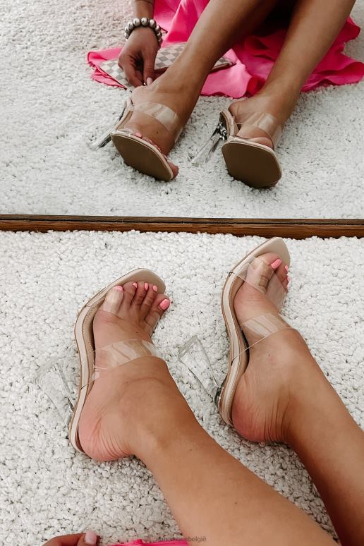 helder/taupe stoute meid natie doorzichtige riemhakken NanaMacs HPTT3972