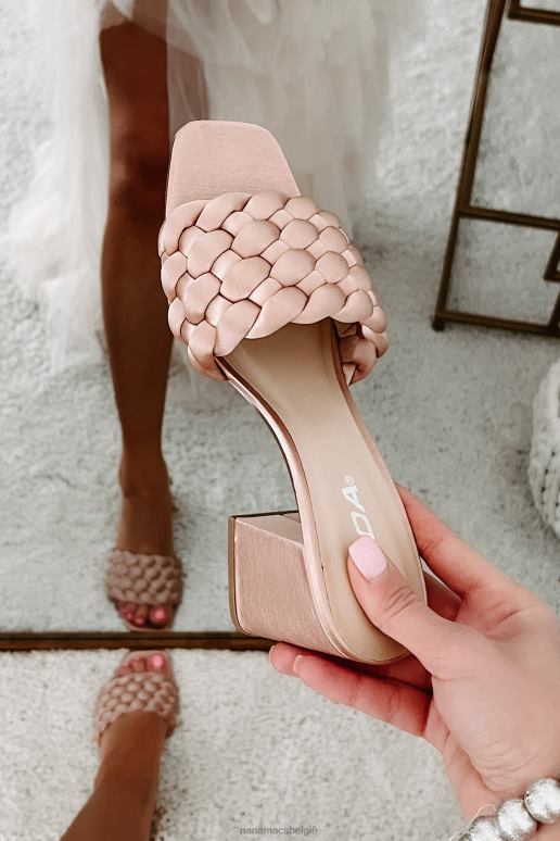 licht mauve geen excuses hier satijn geweven sandaal met hakken NanaMacs HPTT3940