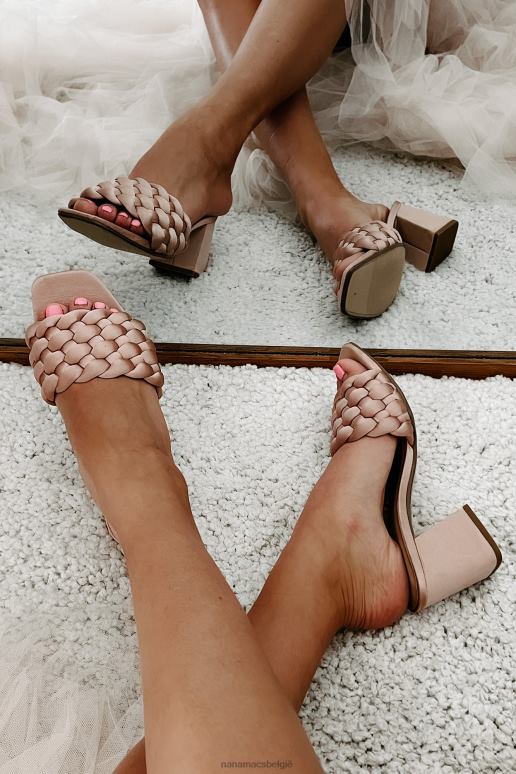 licht mauve geen excuses hier satijn geweven sandaal met hakken NanaMacs HPTT3940