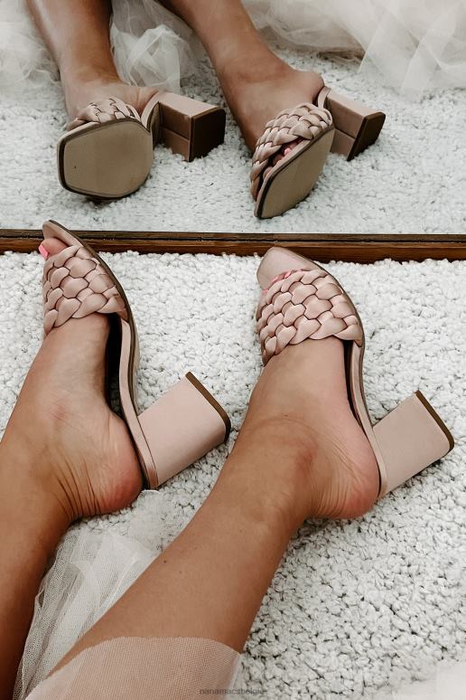 licht mauve geen excuses hier satijn geweven sandaal met hakken NanaMacs HPTT3940