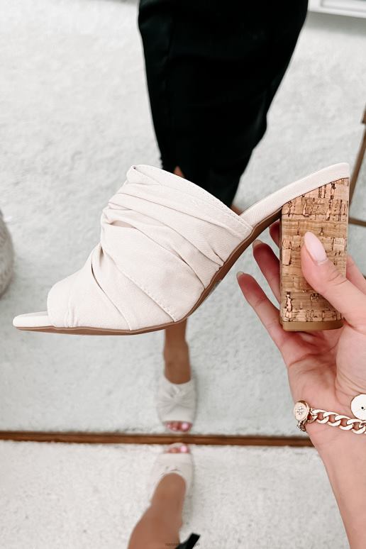 lichte steen alona canvas open teen sandaal met hak NanaMacs HPTT3978