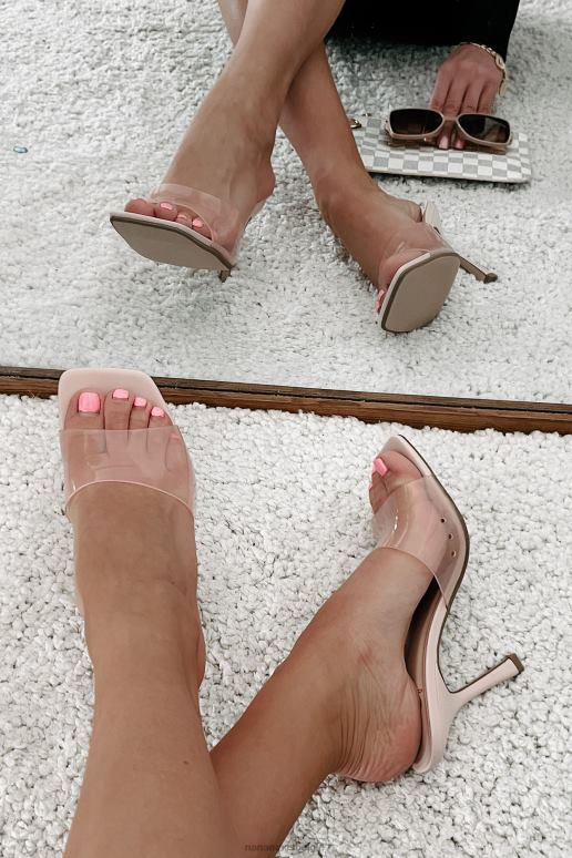 roze ga nooit zitten met hakken met vierkante neus en transparante bandjes NanaMacs HPTT3942