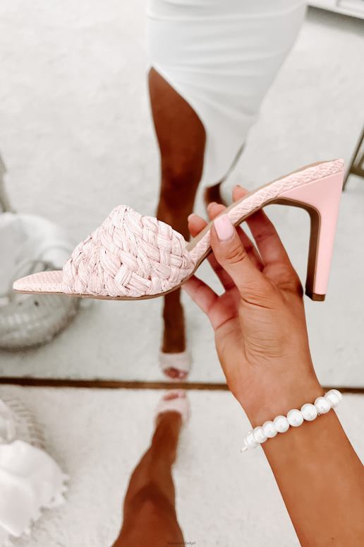 roze raffia resort ready gedraaide geweven raffia hakken NanaMacs HPTT3961