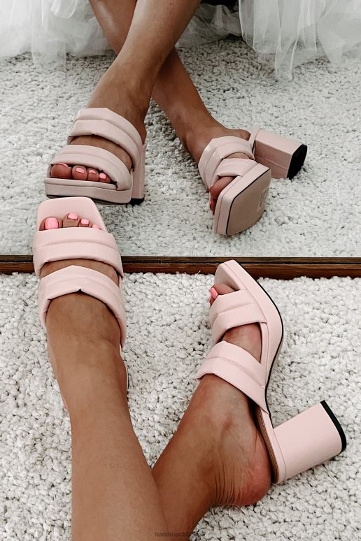 roze verdubbel de moeite gedempte riem vierkante teen hakken NanaMacs HPTT3938