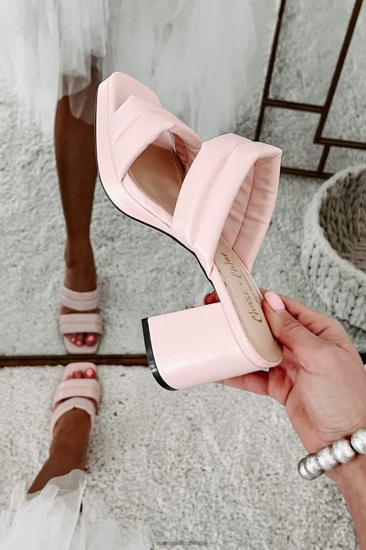 roze verdubbel de moeite gedempte riem vierkante teen hakken NanaMacs HPTT3938