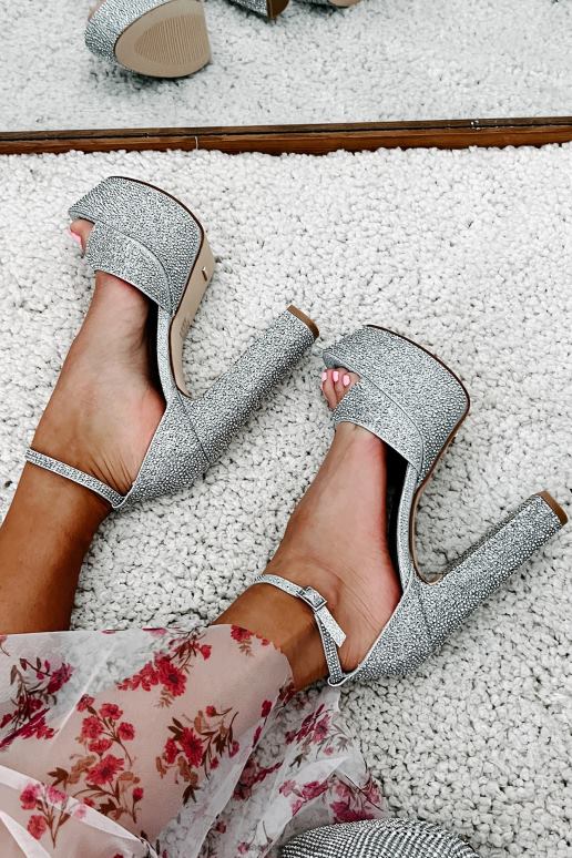 zilver faize billini plateauzolen met strassteentjes NanaMacs HPTT3934