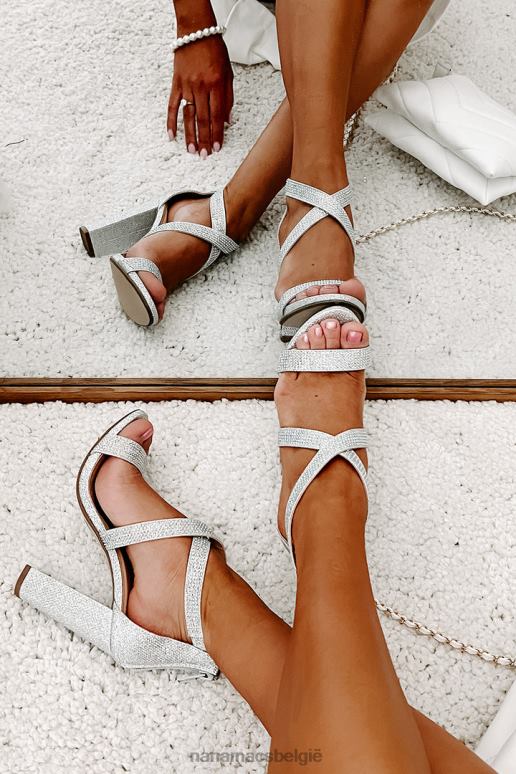 zilveren glans toekomstige ster strass hakken NanaMacs HPTT3964