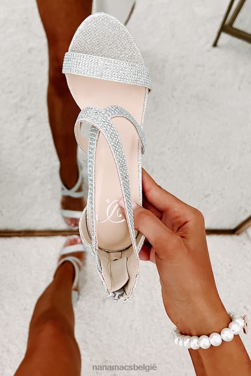 zilveren glans toekomstige ster strass hakken NanaMacs HPTT3964