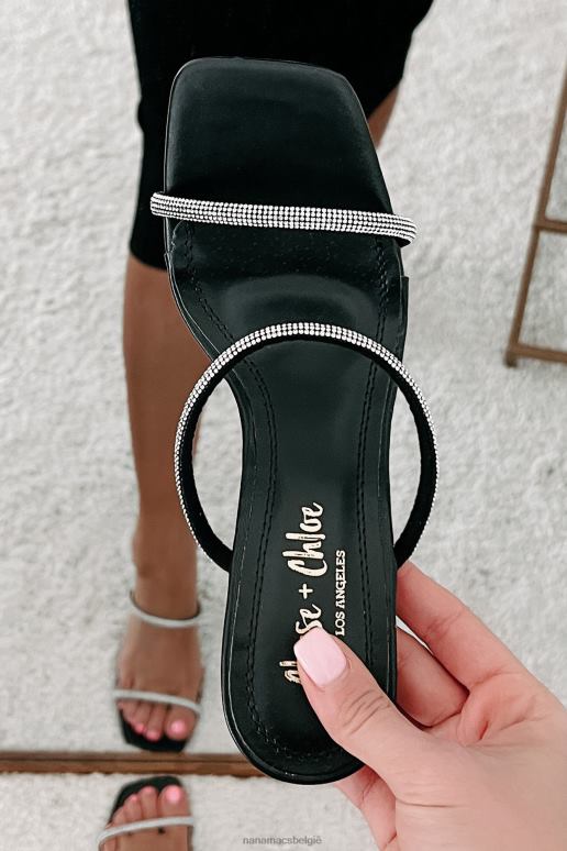 zwart kleine extravaganties lucite muiltjes met strass bandjes NanaMacs HPTT3970