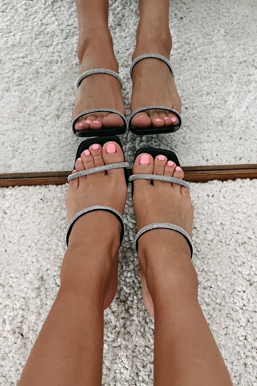 zwart kleine extravaganties lucite muiltjes met strass bandjes NanaMacs HPTT3970