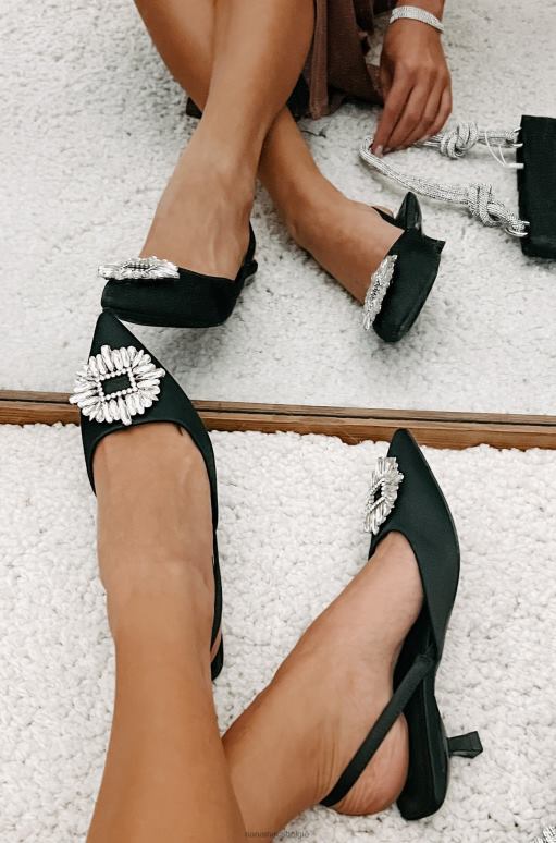 zwart taste of success satijnen slingback kitten heels NanaMacs HPTT3974