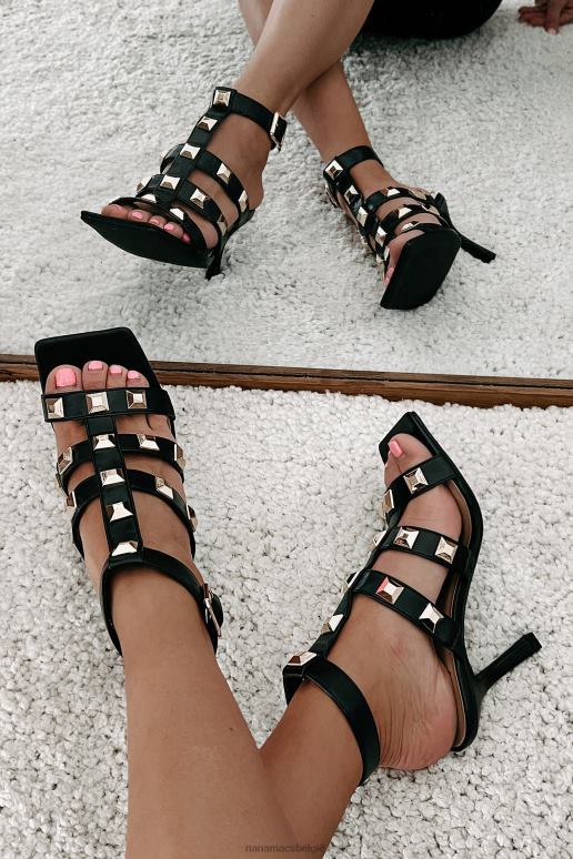 zwart woeste mededinger bezaaid gladiatorenhakken NanaMacs HPTT3945