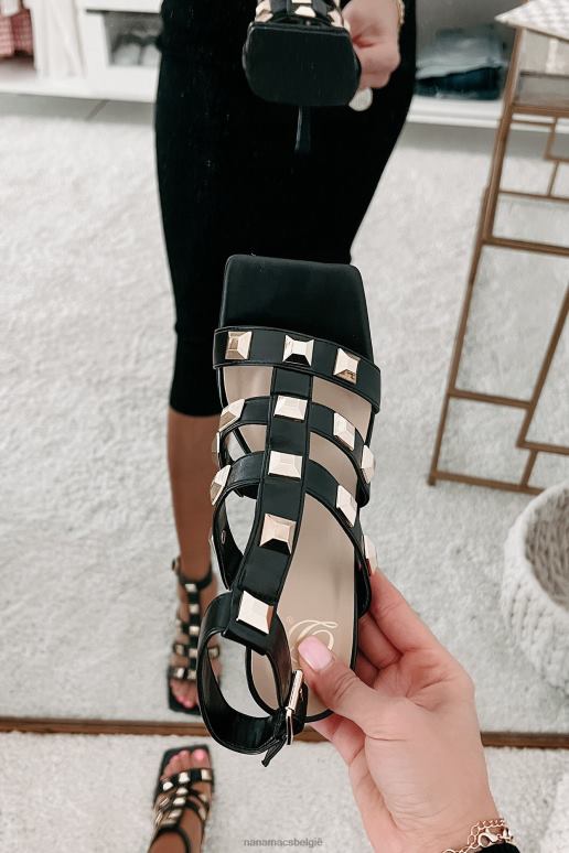 zwart woeste mededinger bezaaid gladiatorenhakken NanaMacs HPTT3945