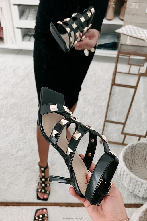 zwart woeste mededinger bezaaid gladiatorenhakken NanaMacs HPTT3945