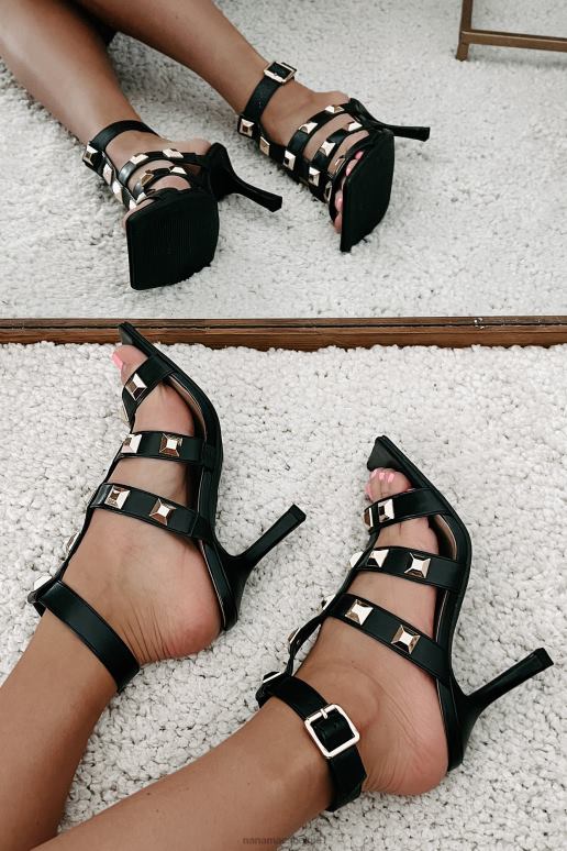 zwart woeste mededinger bezaaid gladiatorenhakken NanaMacs HPTT3945