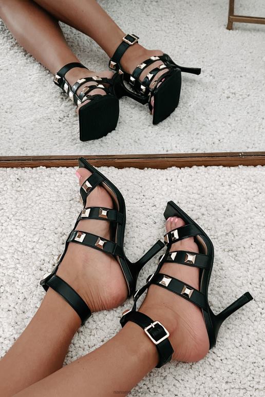 zwart woeste mededinger bezaaid gladiatorenhakken NanaMacs HPTT3945