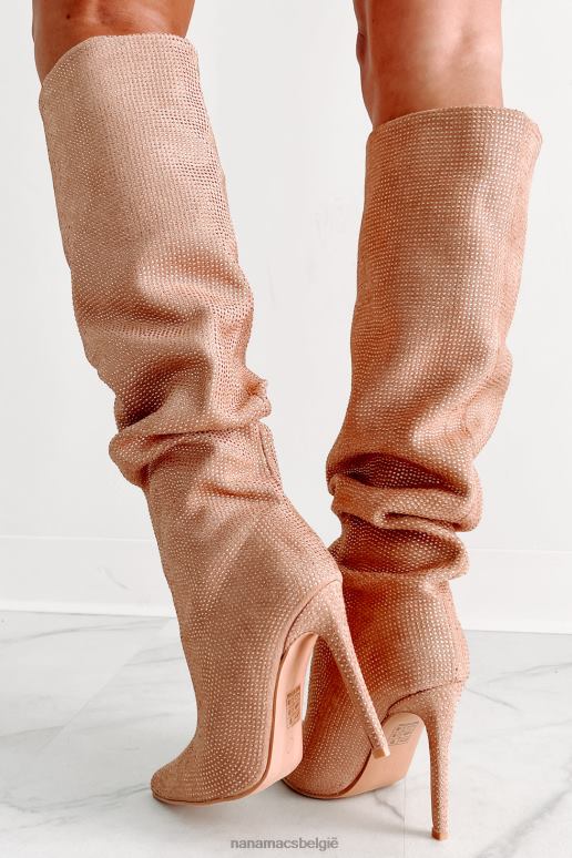 beige shock ontzag slouchy strass laarzen NanaMacs HPTT3858