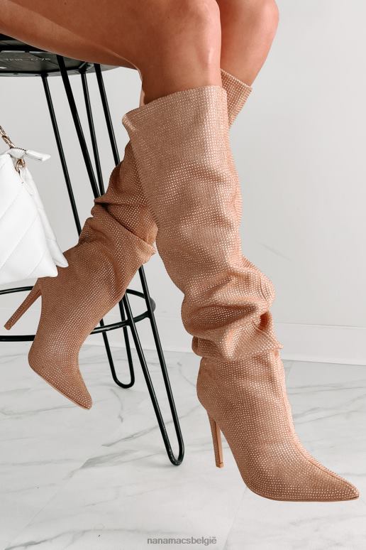 beige shock ontzag slouchy strass laarzen NanaMacs HPTT3858